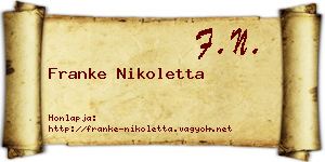 Franke Nikoletta névjegykártya